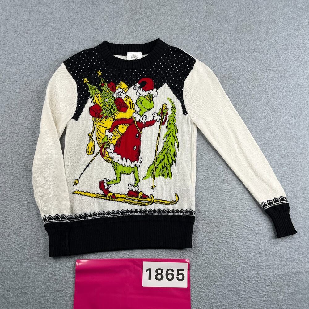 The Grinch Youth Knit Sweater XS Christmas Casual Holiday Move Long Sleeve